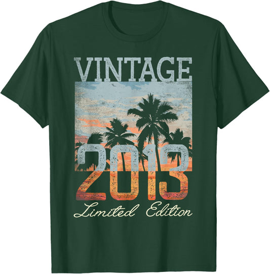 Vintage 2013 Limited Edition 13th Birthday 13 Year Old Gifts T-Shirt - T-Shirt | Forest