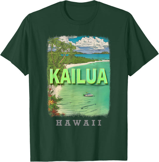 Kailua Hawaii HI Tropical Paradise SD586 T-Shirt - T-Shirt | Forest