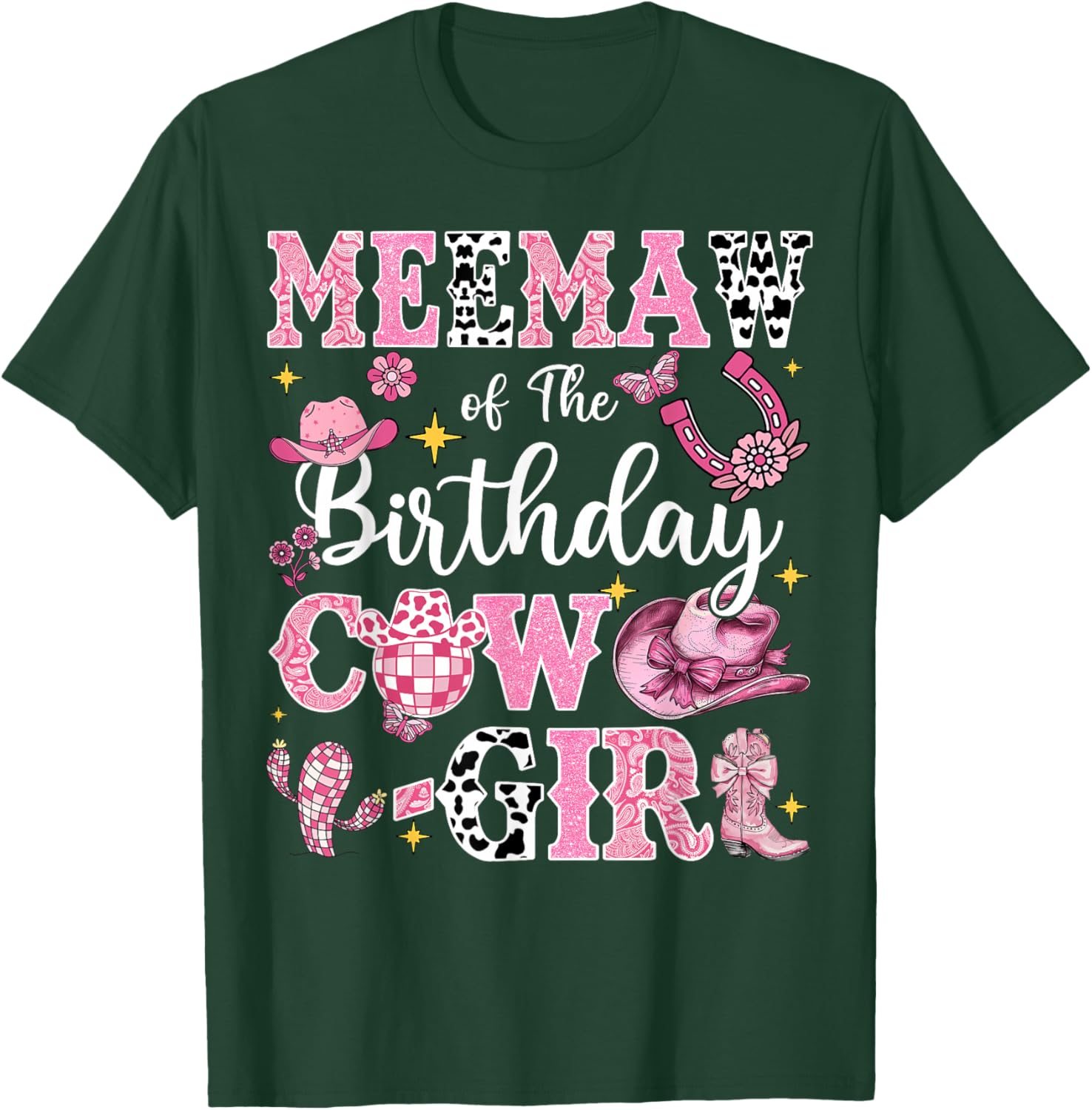 Meemaw Of The Birthday Cow-Girl Rodeo Meemaw Bday Party T-Shirt - T-Shirt | Forest