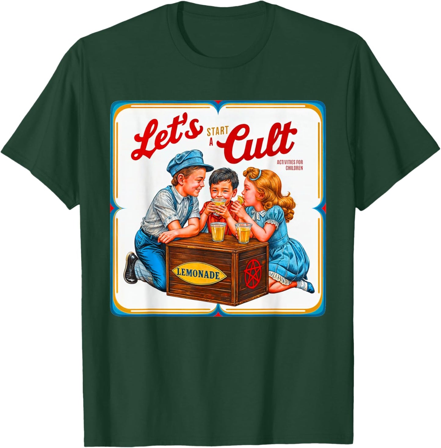 Let's Start A Cult Ironic Funny Vintage Horror T-Shirt - T-Shirt | Forest