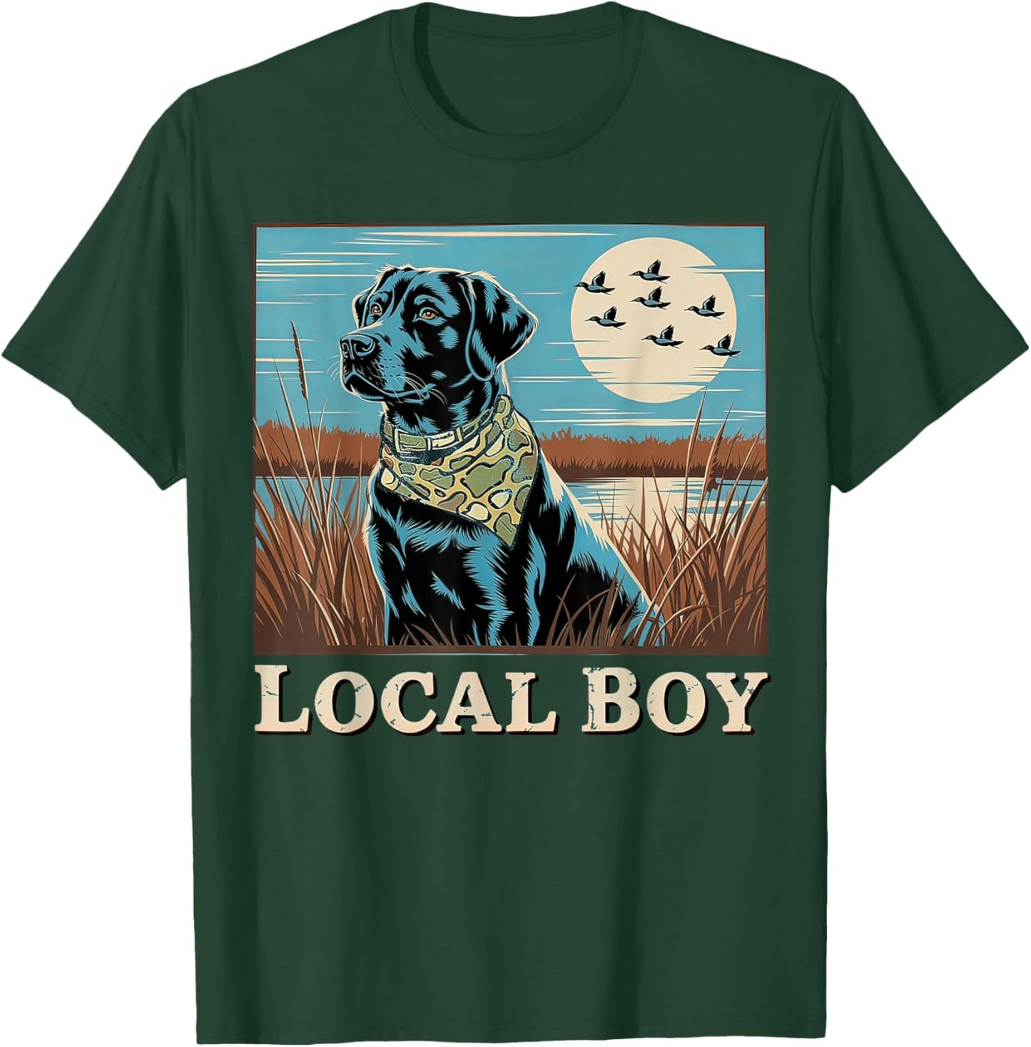 Local Boy Black Lab Hunting T-Shirt - T-Shirt | Forest