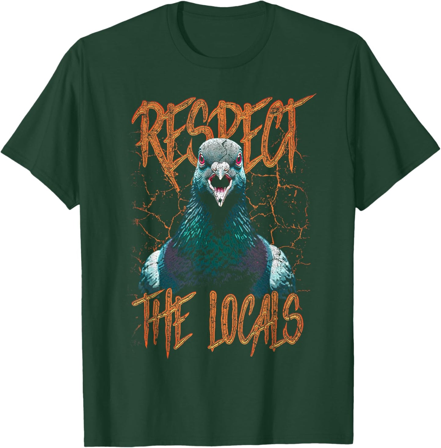 Respektieren Sie den lustigen Taubenvogel der Einheimischen T-Shirt - T-Shirt | Forest