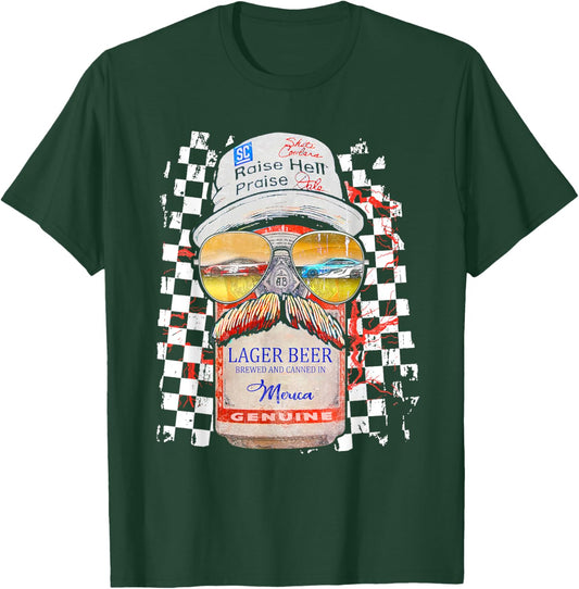 Graphic Motorsport Retro 90s Racing Retro Drinking Beer T-Shirt - T-Shirt | Forest