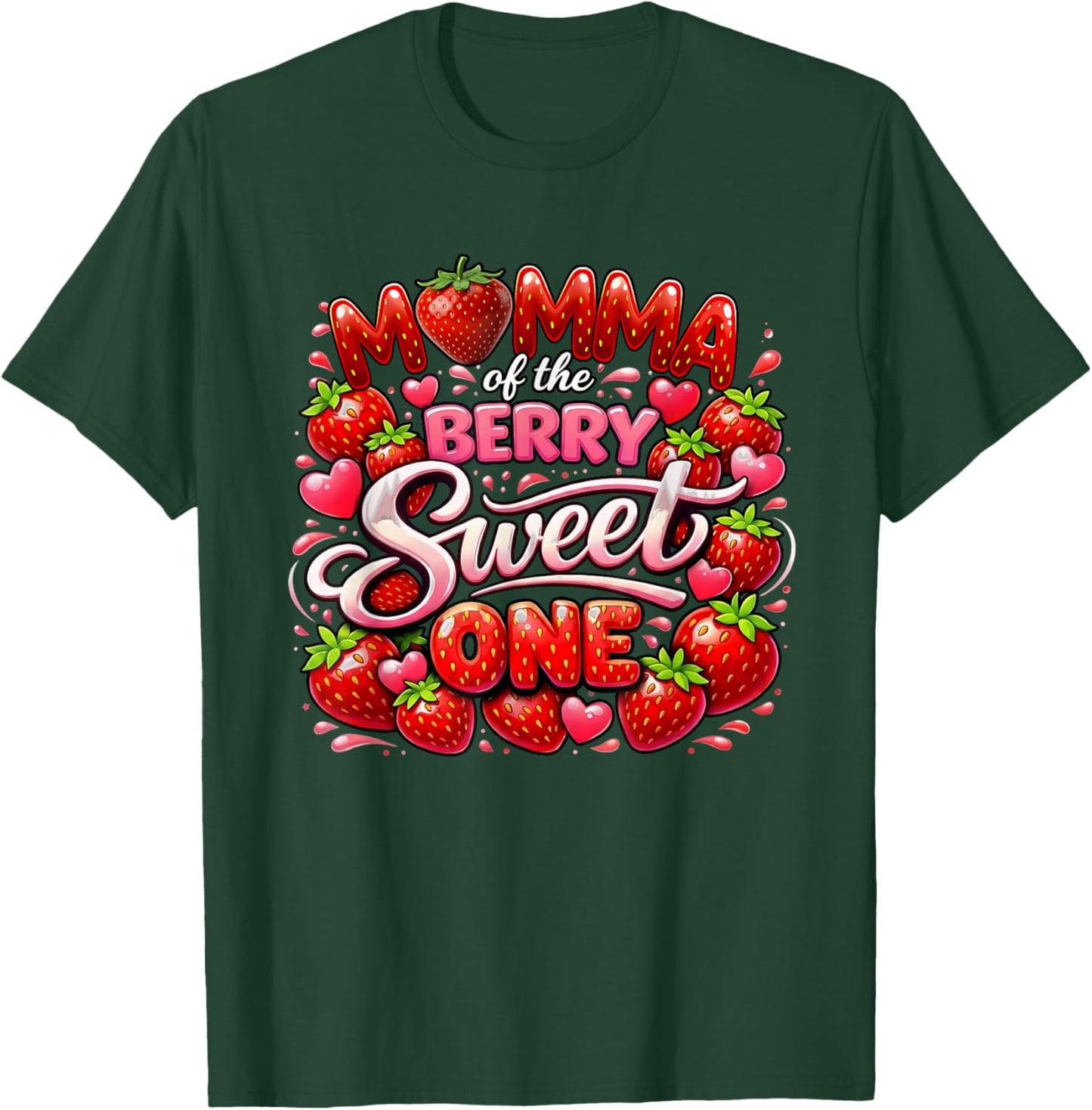 Mother Momma of The Berry Sweet One 1st Birthday Girl T-Shirt - T-Shirt | Forest