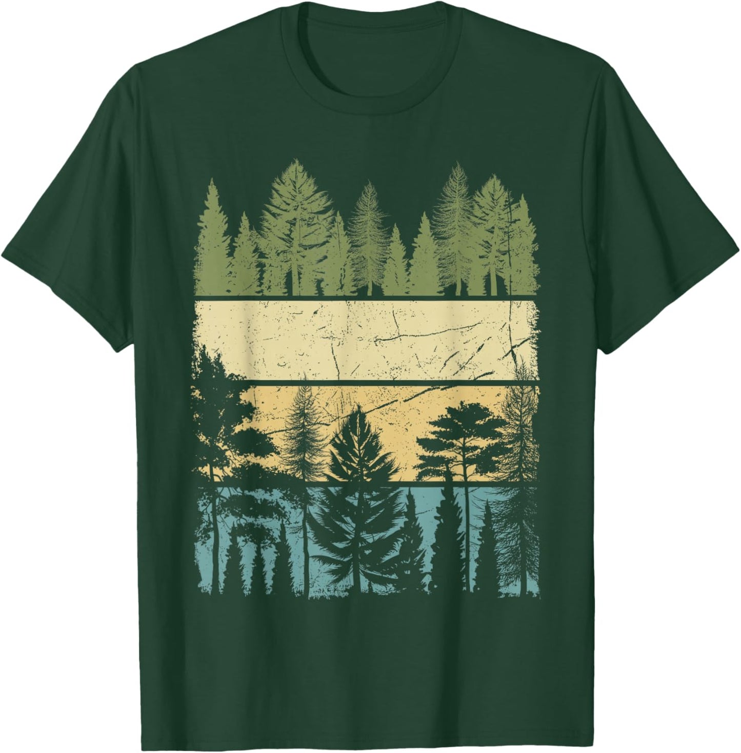 Vintage Forest Trees Wildlife Nature Hiking Camping T-Shirt - T-Shirt | Forest