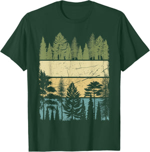 Vintage Forest Trees Wildlife Nature Hiking Camping T-Shirt - T-Shirt | Forest
