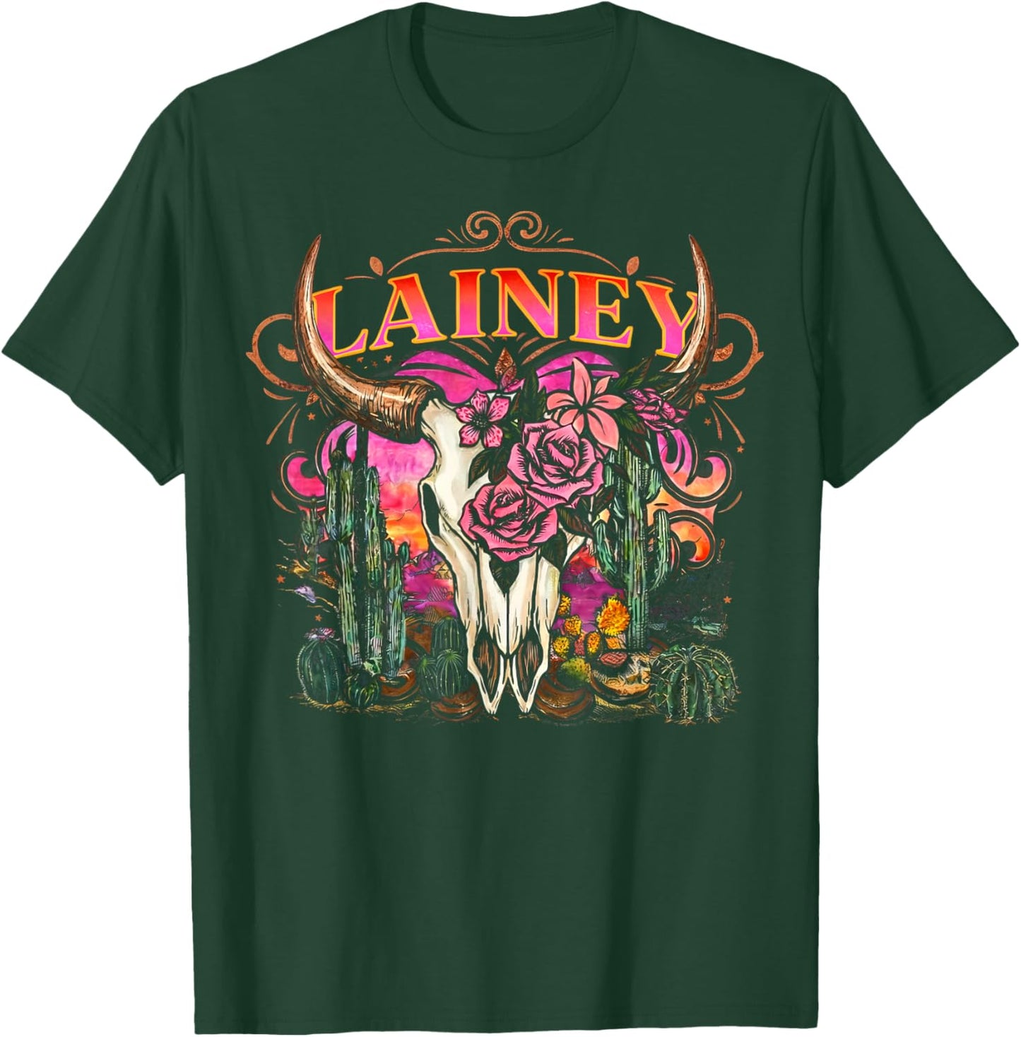 Retro Lainey Western Gifts Women Kids T-Shirt - T-Shirt | Forest