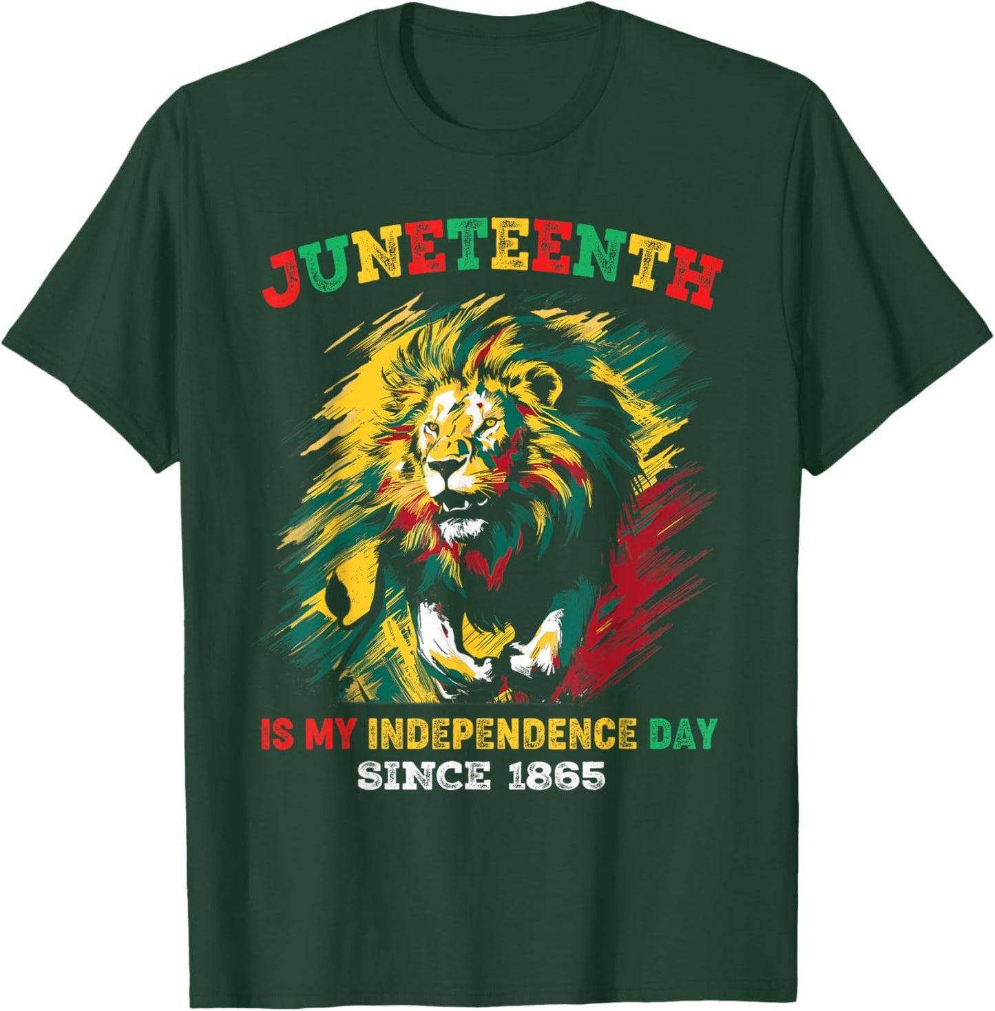 Juneteenth Is My Independence Day Lion Free-ish Since 1865 Kids Men T-Shirt - T-Shirt | Forest