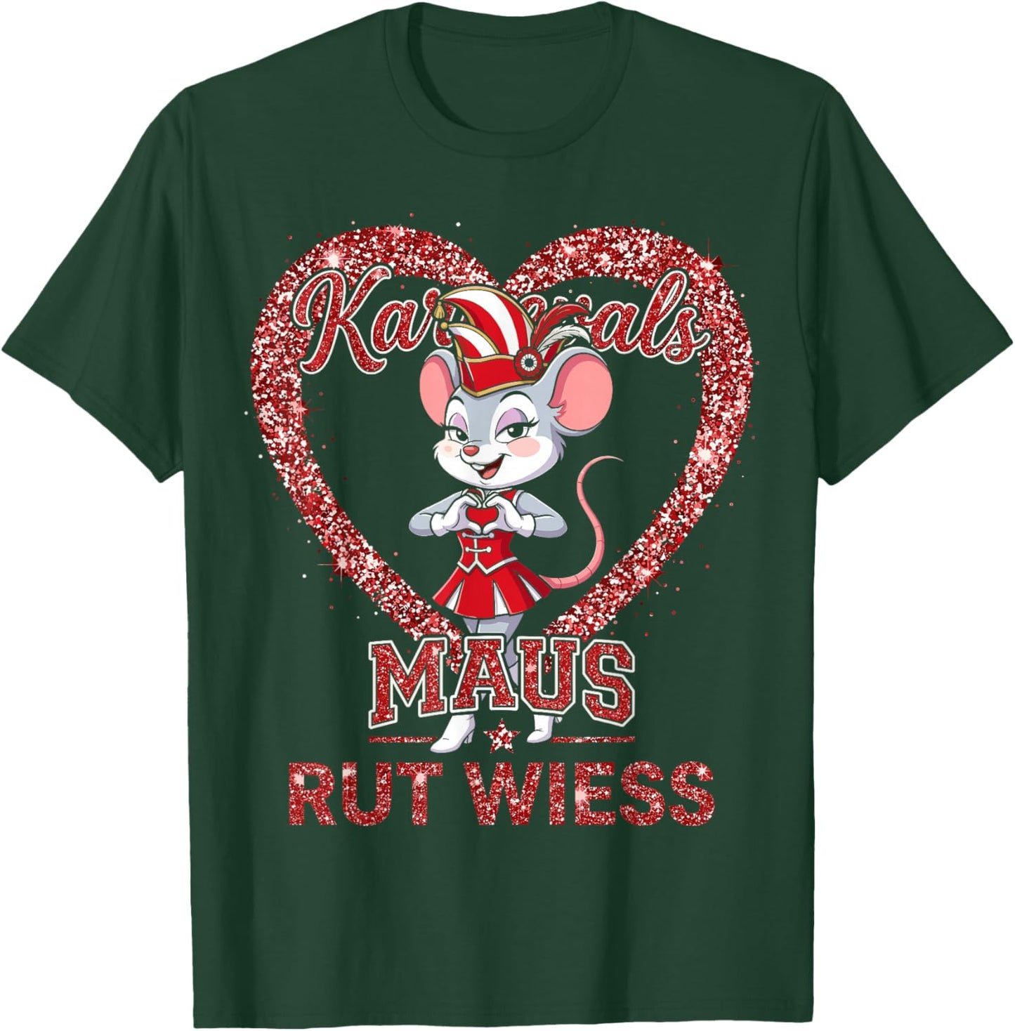 Carnival Mouse Rut Wess Cologne Fancy Dress Red White Look T-Shirt - T-Shirt | Forest