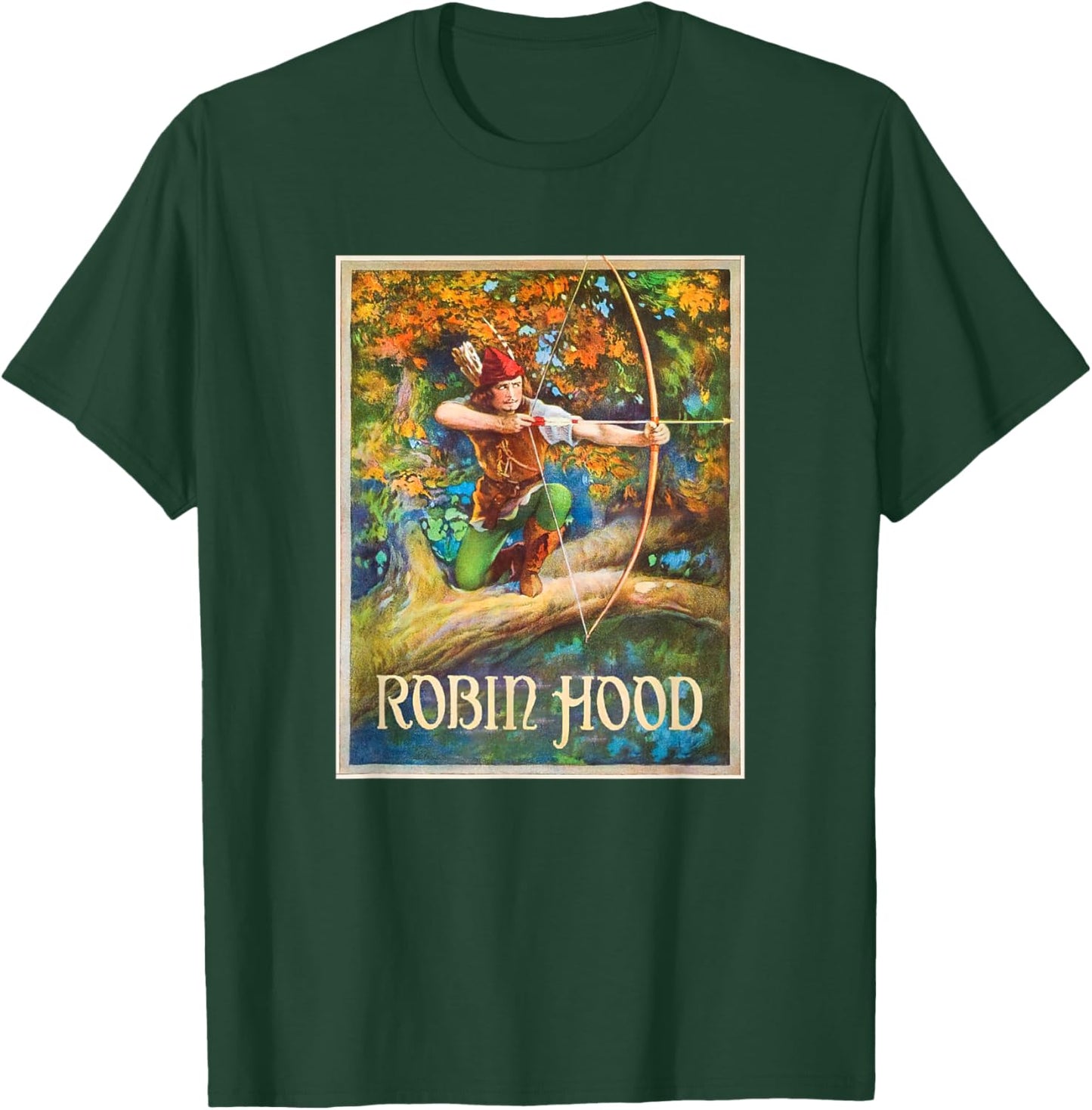 Robin Hood Hiding in The Trees With a Bow and Arrow T-Shirt - T-Shirt | Forest