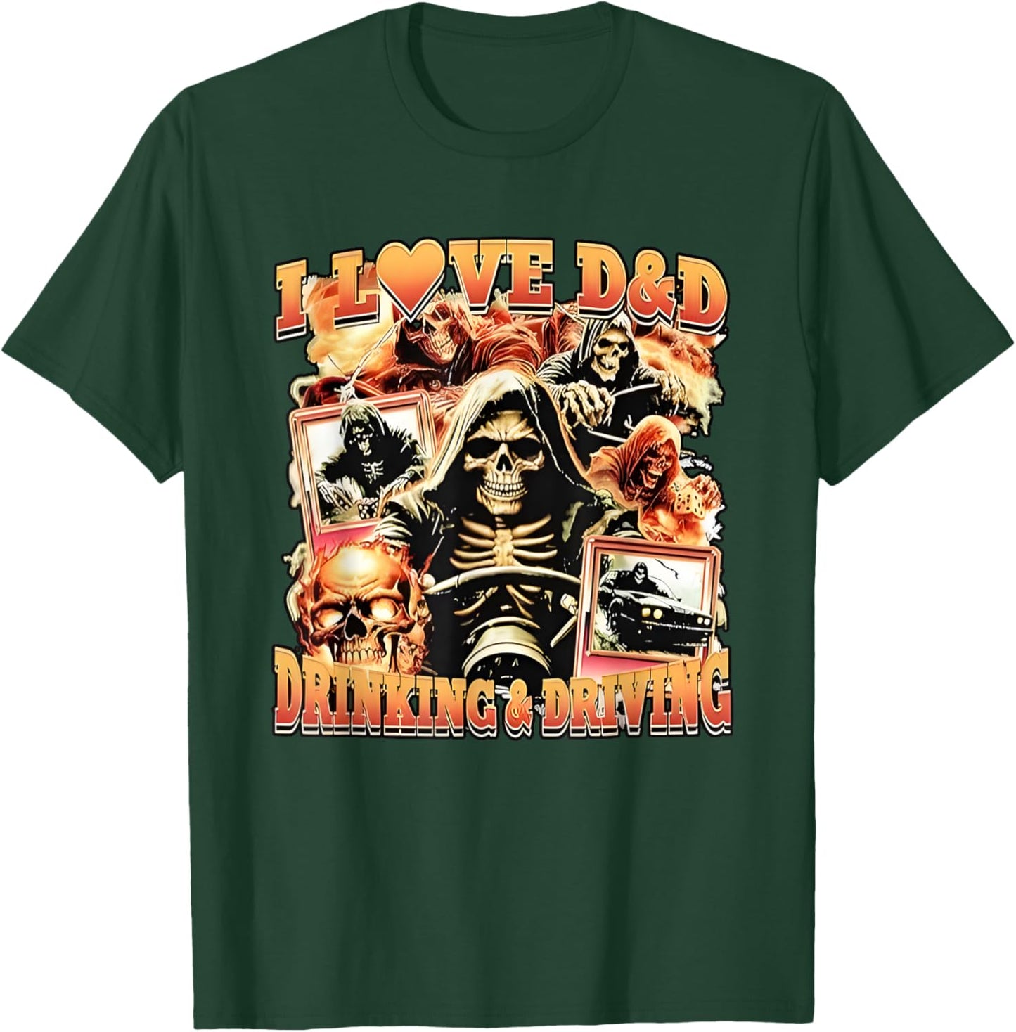I love D&D Drinking & Driving Death Reaper T-Shirt - T-Shirt | Forest