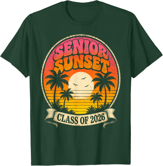 Women's Senior Sunset Retro Graduation Class 2026 T-Shirt - T-Shirt | Forest