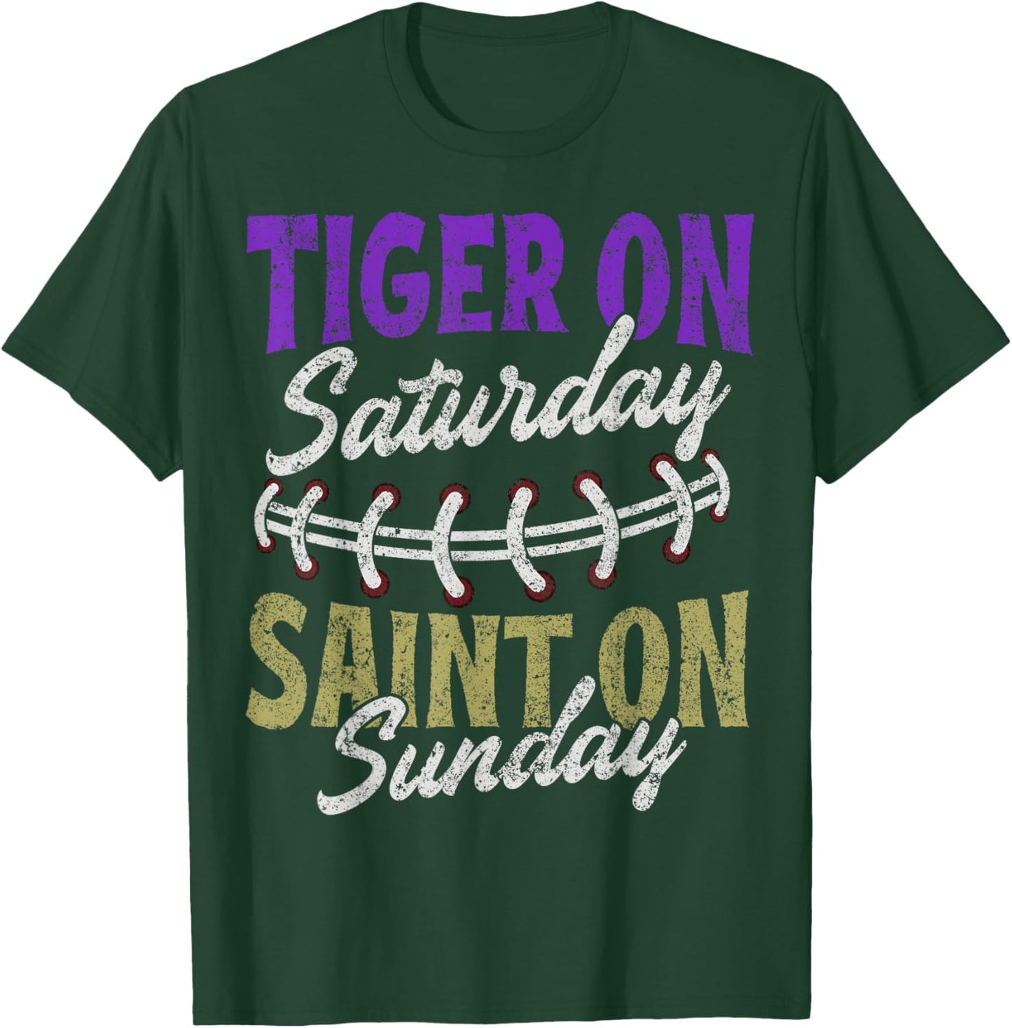 Tiger on Saturday Saint on Sunday Vintage T-Shirt - T-Shirt | Forest