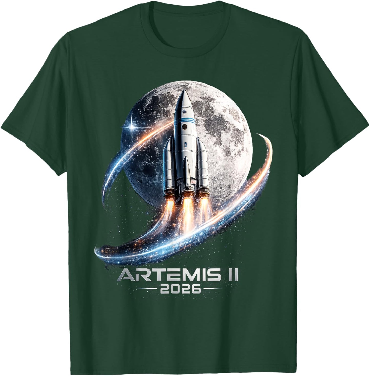 Artemis II Launch to The Moon 2026 T-Shirt - T-Shirt | Forest