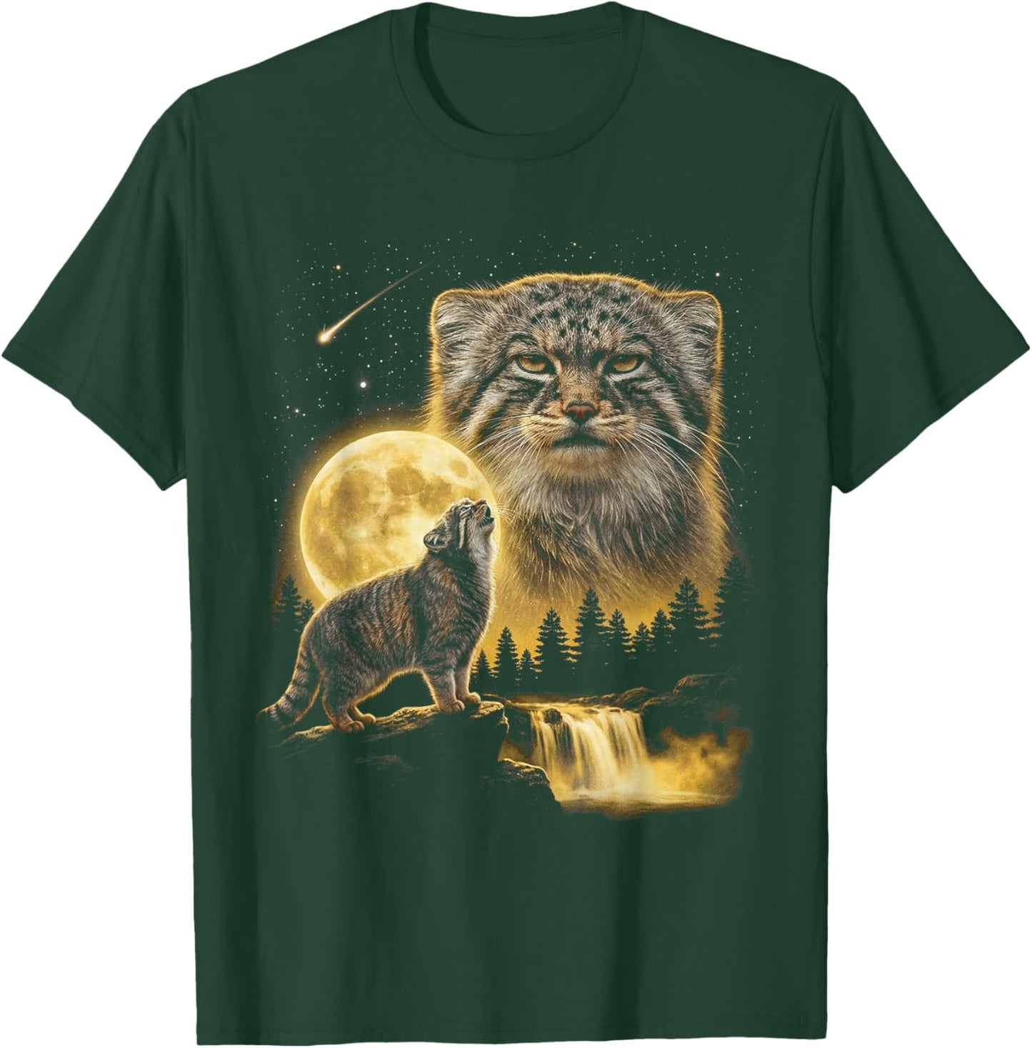 Le Chat de Pallas Hurlant vers la Lune, mème Funny Cat Lover des années 90 T-Shirt - T-Shirt | Forest