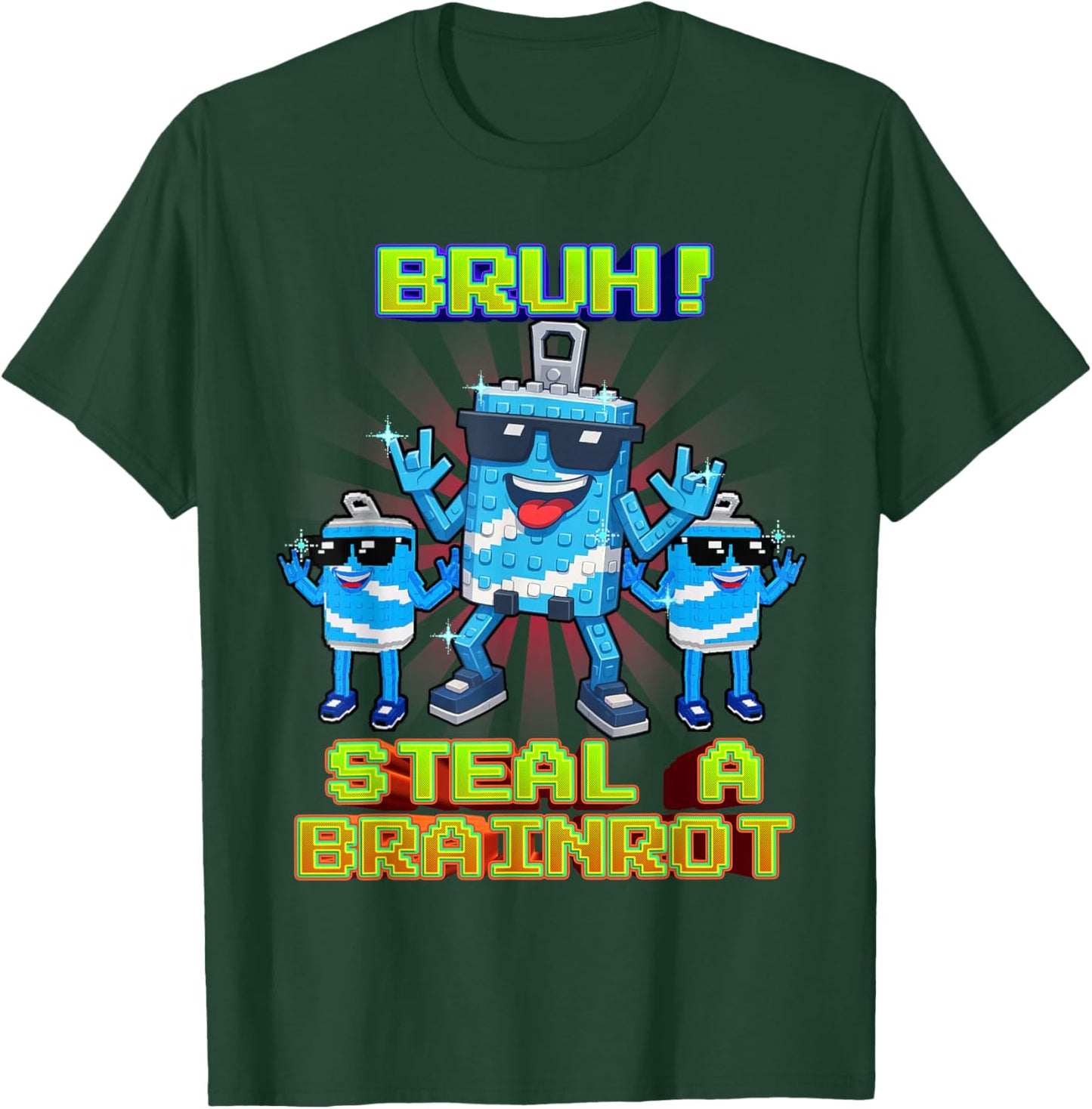 Bruh Swag Soda Funny Brainrot for Boys Kids Teens T-Shirt - T-Shirt | Forest