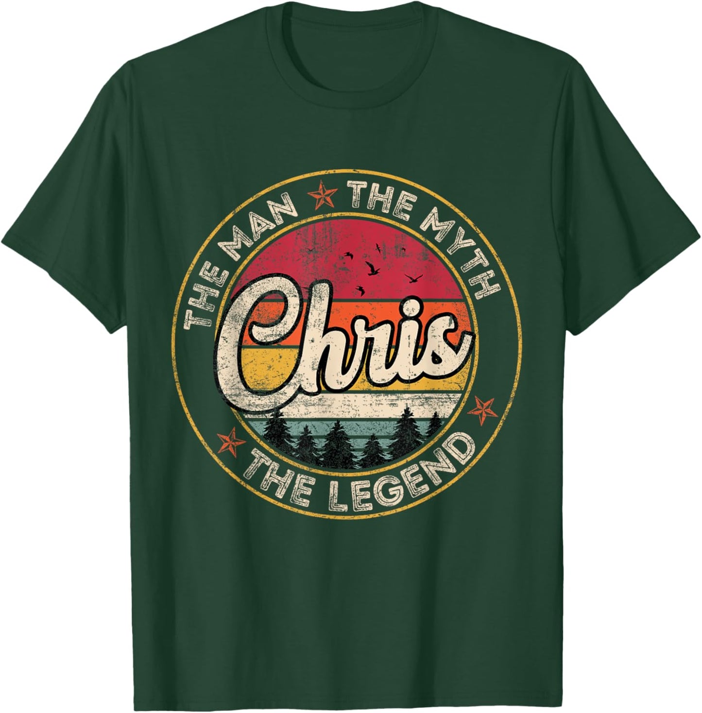 Chris The Man The Myth The Legend Personalized Name T-Shirt - T-Shirt | Forest