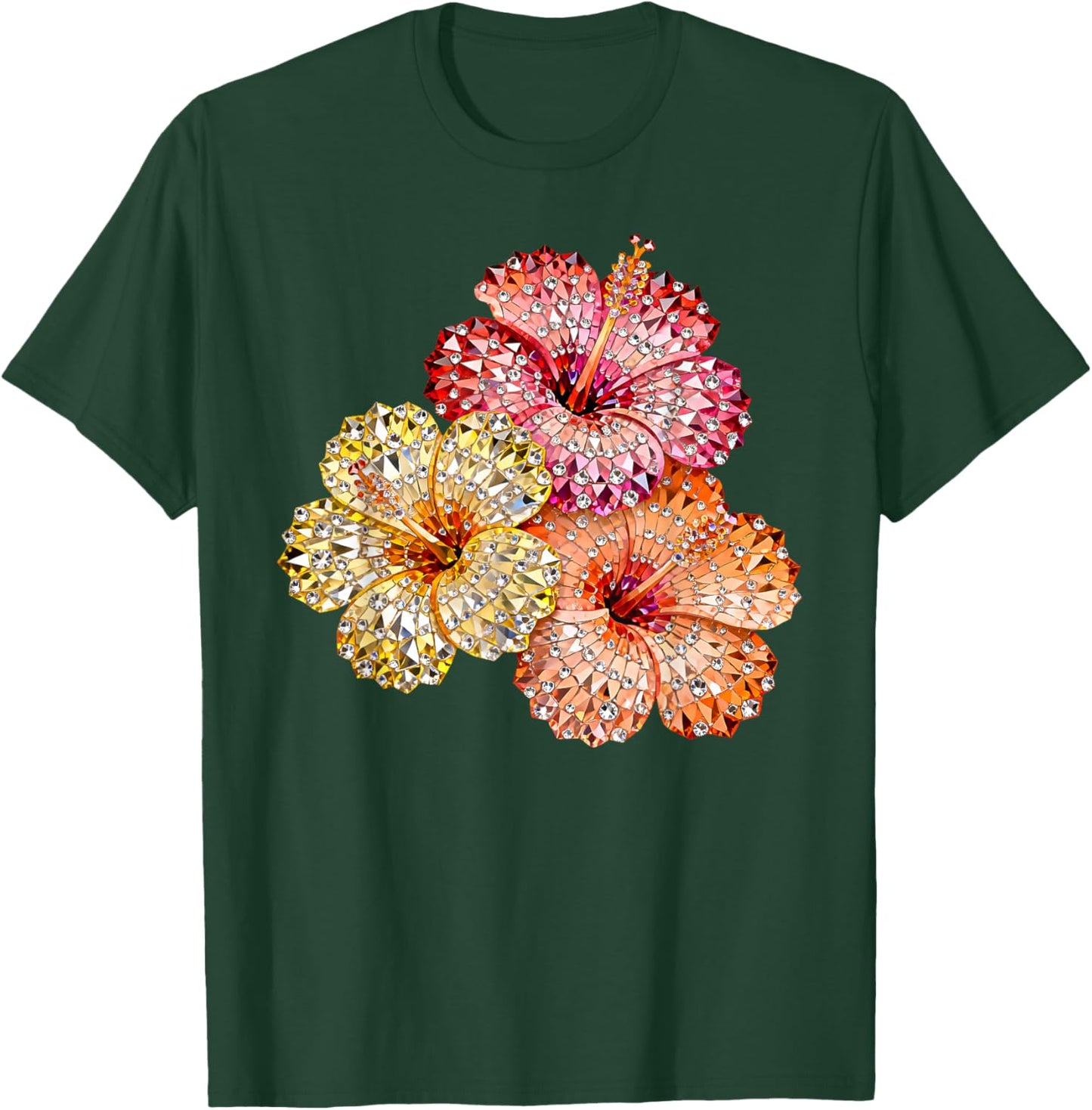 Tropical Flowers Hawaii Beach Summer Vacation Funny Family T-Shirt - T-Shirt | Forest