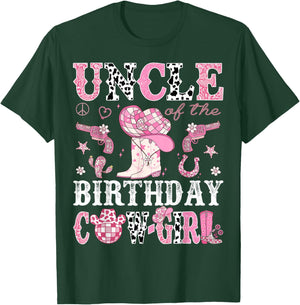 Uncle Of The Birthday Cow-Girl Pink Disco Rodeo Western T-Shirt - T-Shirt | Forest