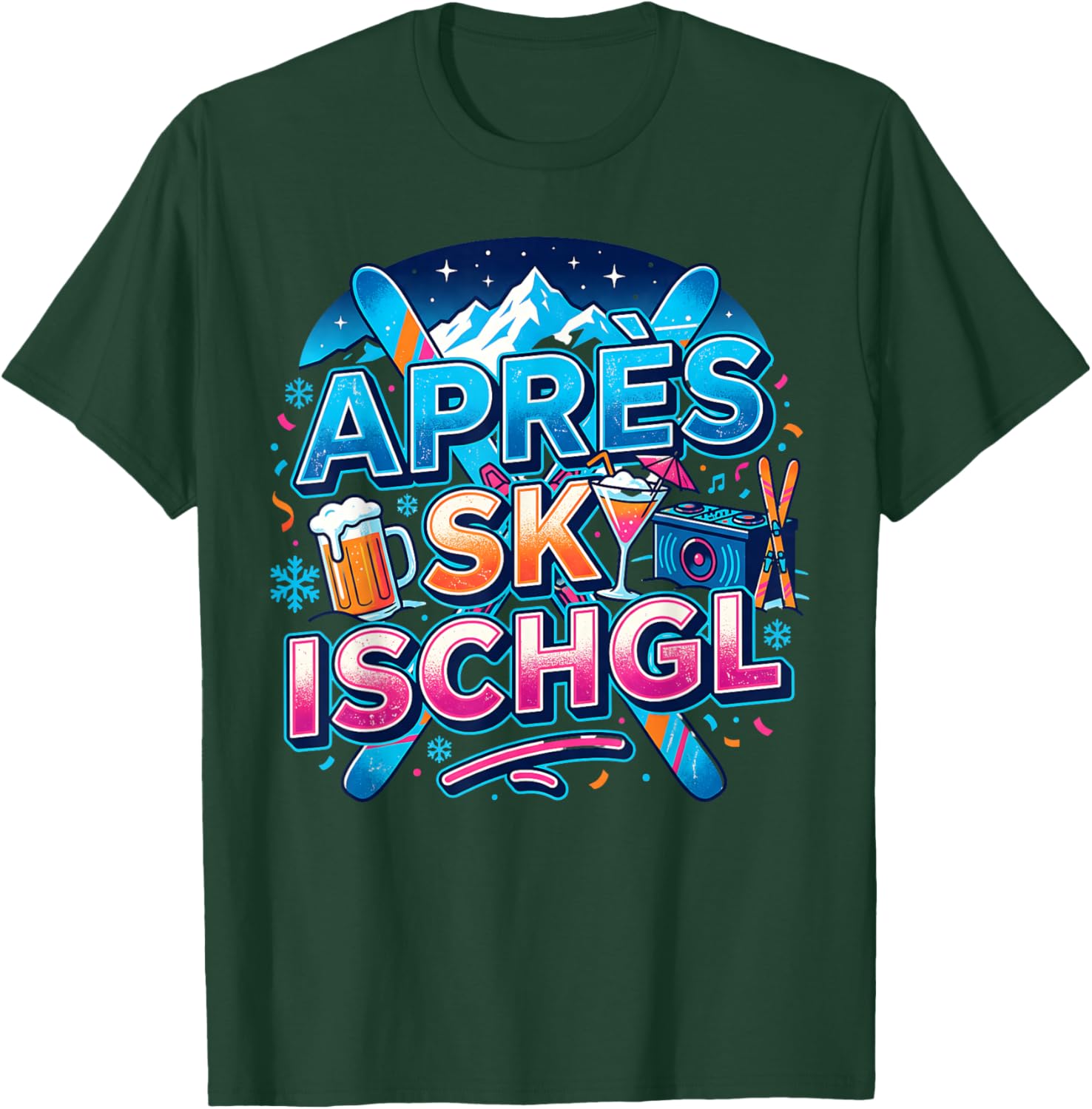 Après Ski Ischgl Party Piste Mountains Ski T-Shirt - T-Shirt | Forest