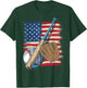 Baseball Player American Flag USA Patriotic T-Shirt - T-Shirt | Forest