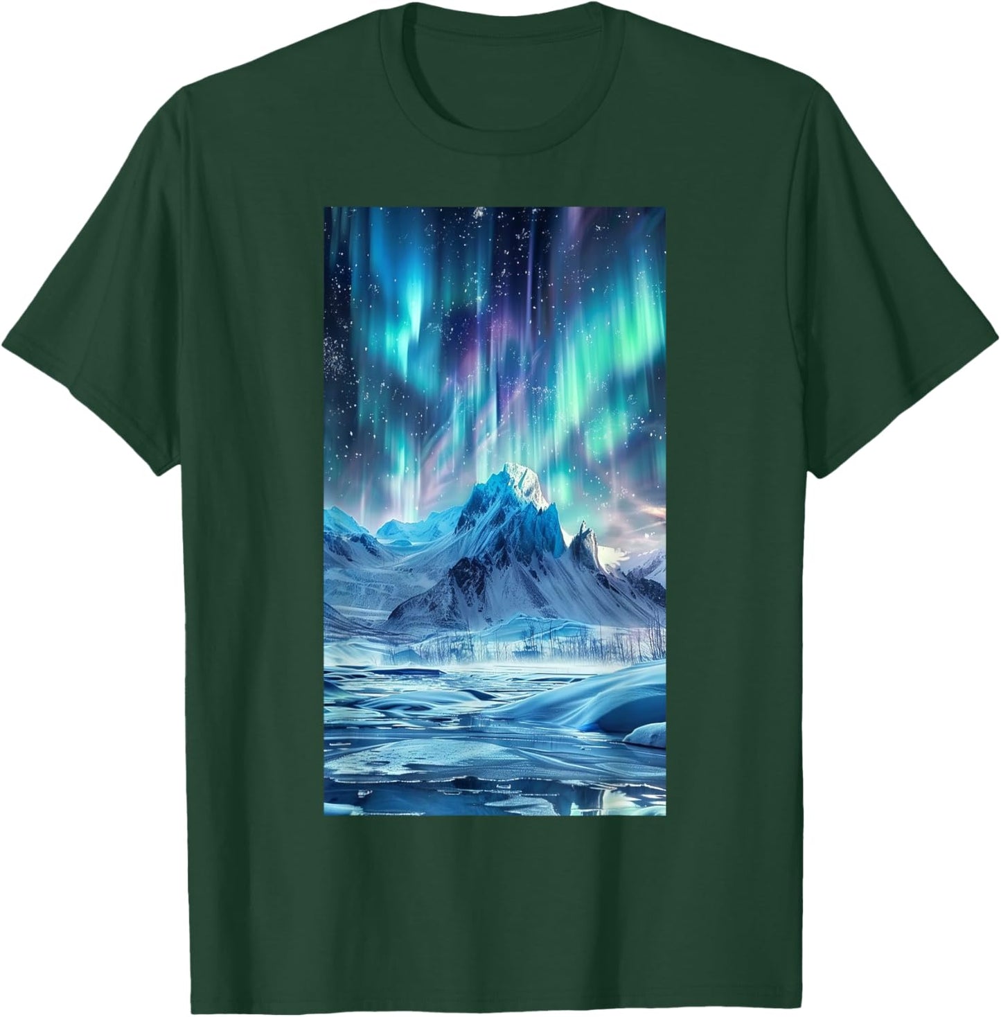 Northern Lights Display Aurora Borealis T-Shirt - T-Shirt | Forest