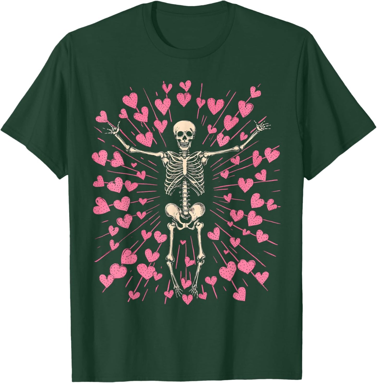 Valentines Day Skeleton Goth Pink T-Shirt - T-Shirt | Forest
