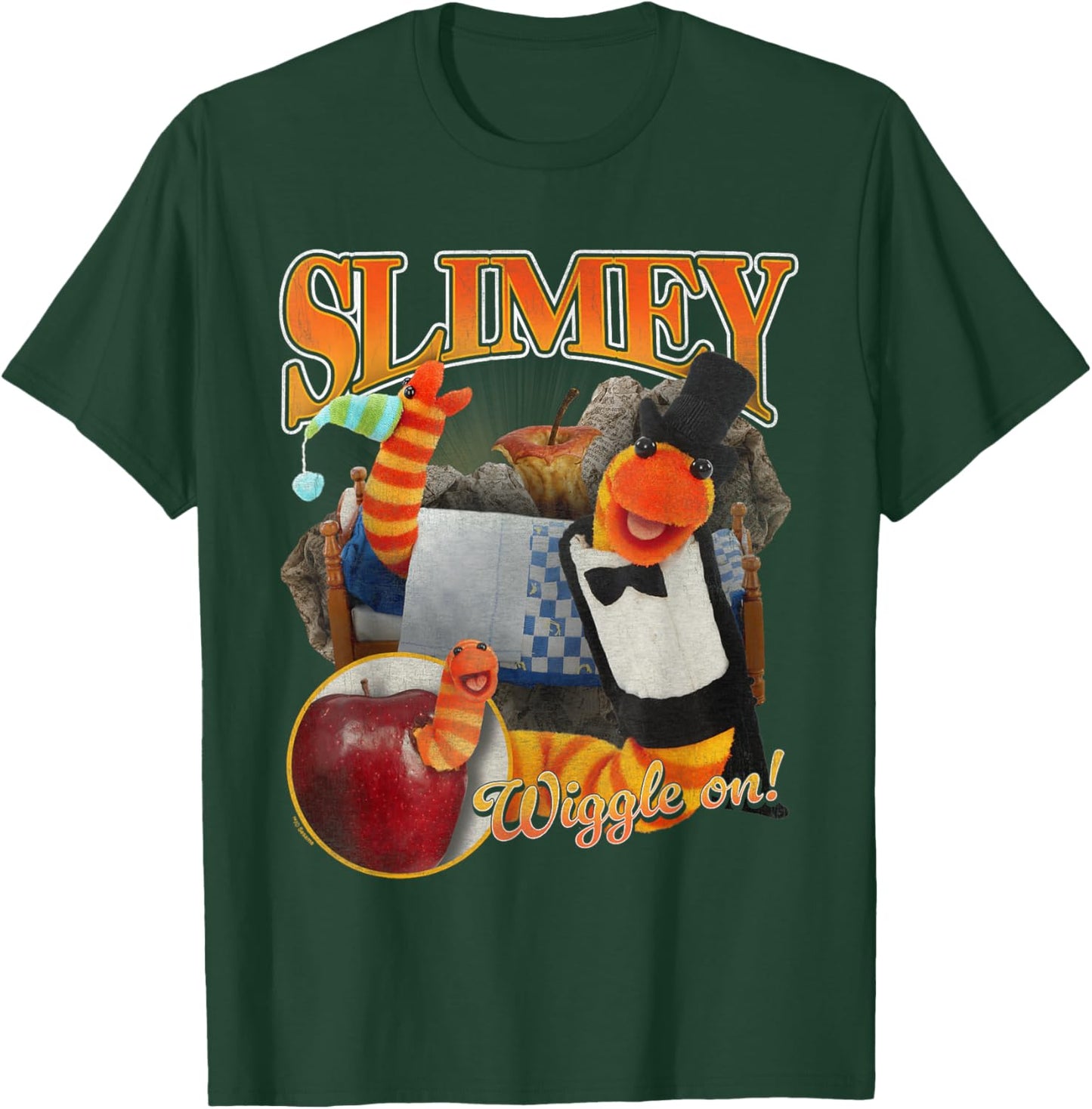 Sesame Street Slimey Bootleg Style T-Shirt - T-Shirt | Forest
