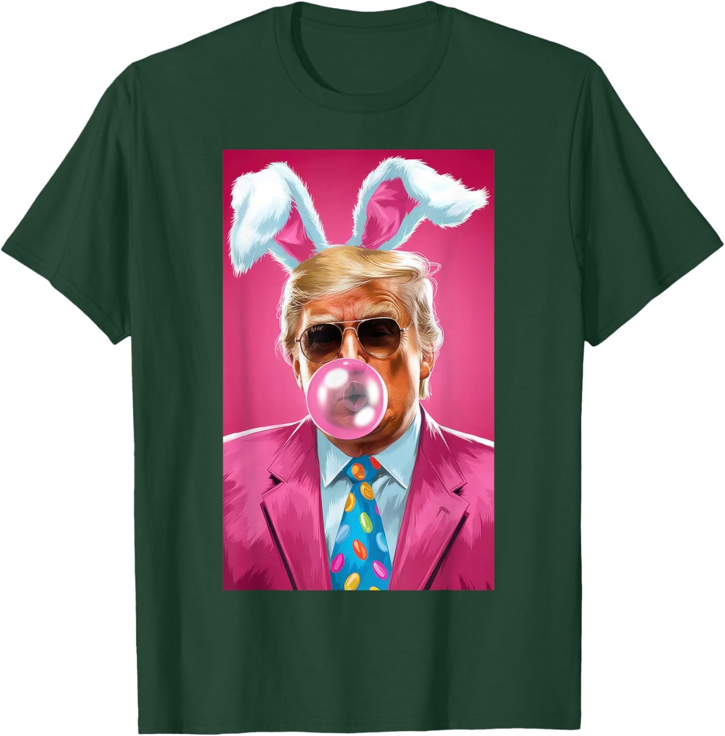 Trump Blowing Bubble Gum Political Republican Easter Day T-Shirt - T-Shirt | Forest