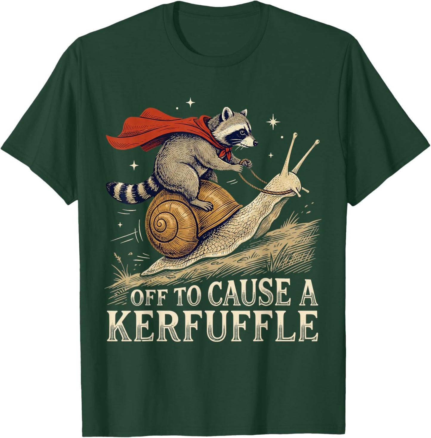 Off to Cause A Kerfuffle Raccoon Funny Meme T-Shirt - T-Shirt | Forest