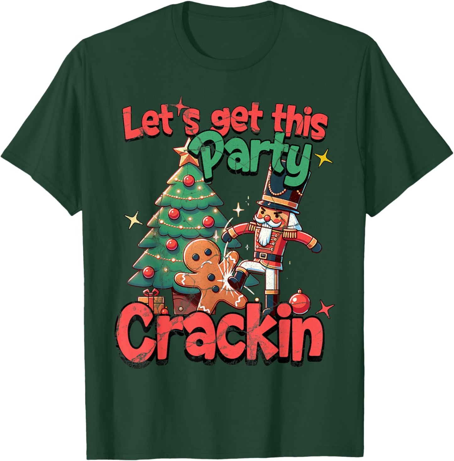 Let's Get This Party Crackin' Nutcracker Gingerbread Pajamas T-Shirt - T-Shirt | Forest
