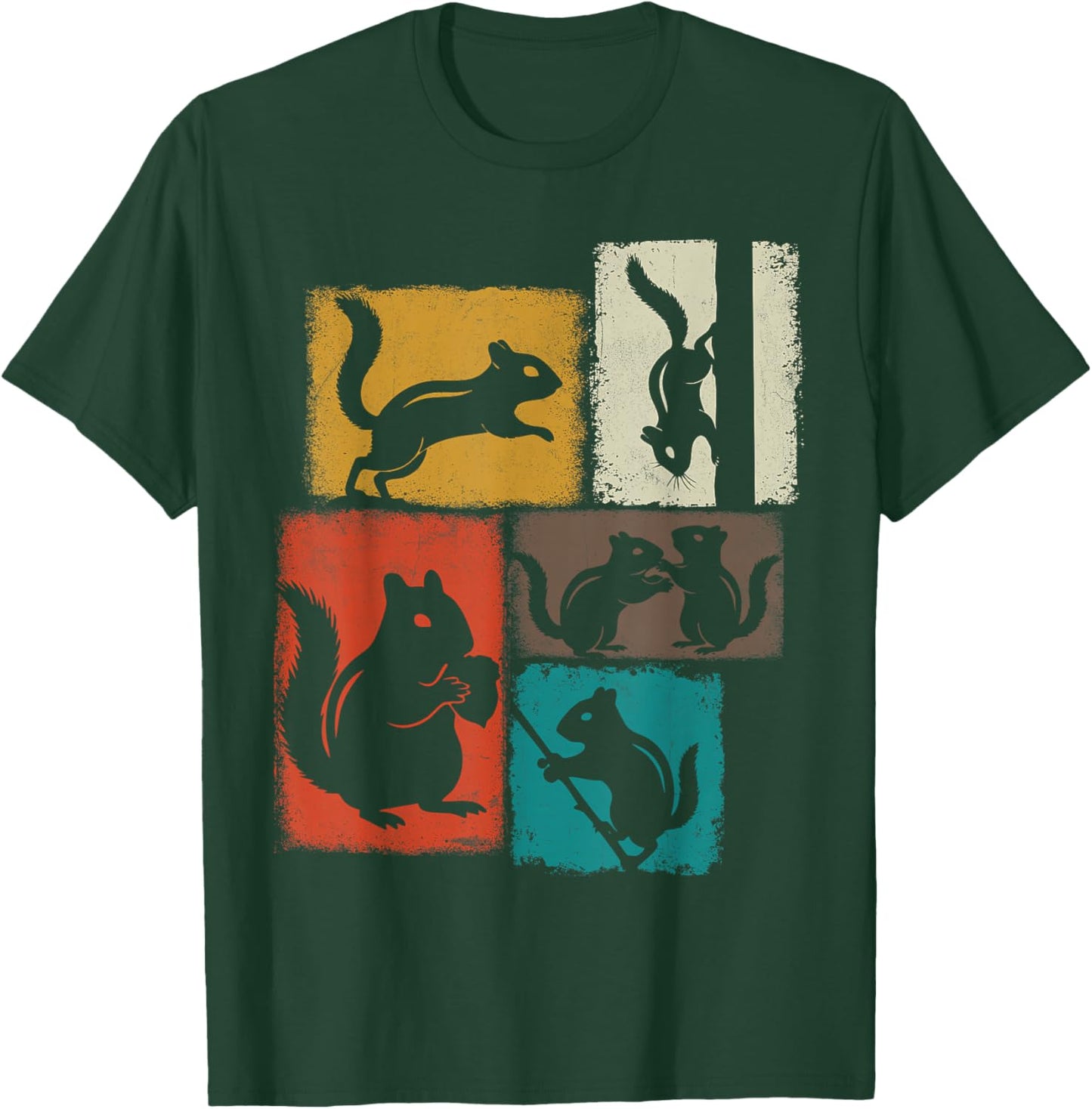 Chipmunk Vintage Collage Wildlife Lover T-Shirt - T-Shirt | Forest