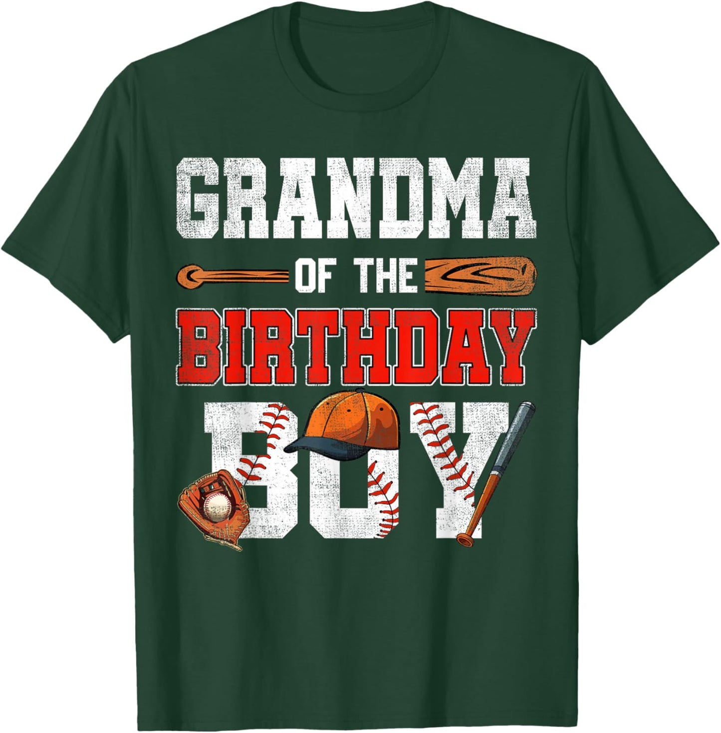 Grandma Of The Birthday Boy Baseball Bday Family T-Shirt - T-Shirt | Forest