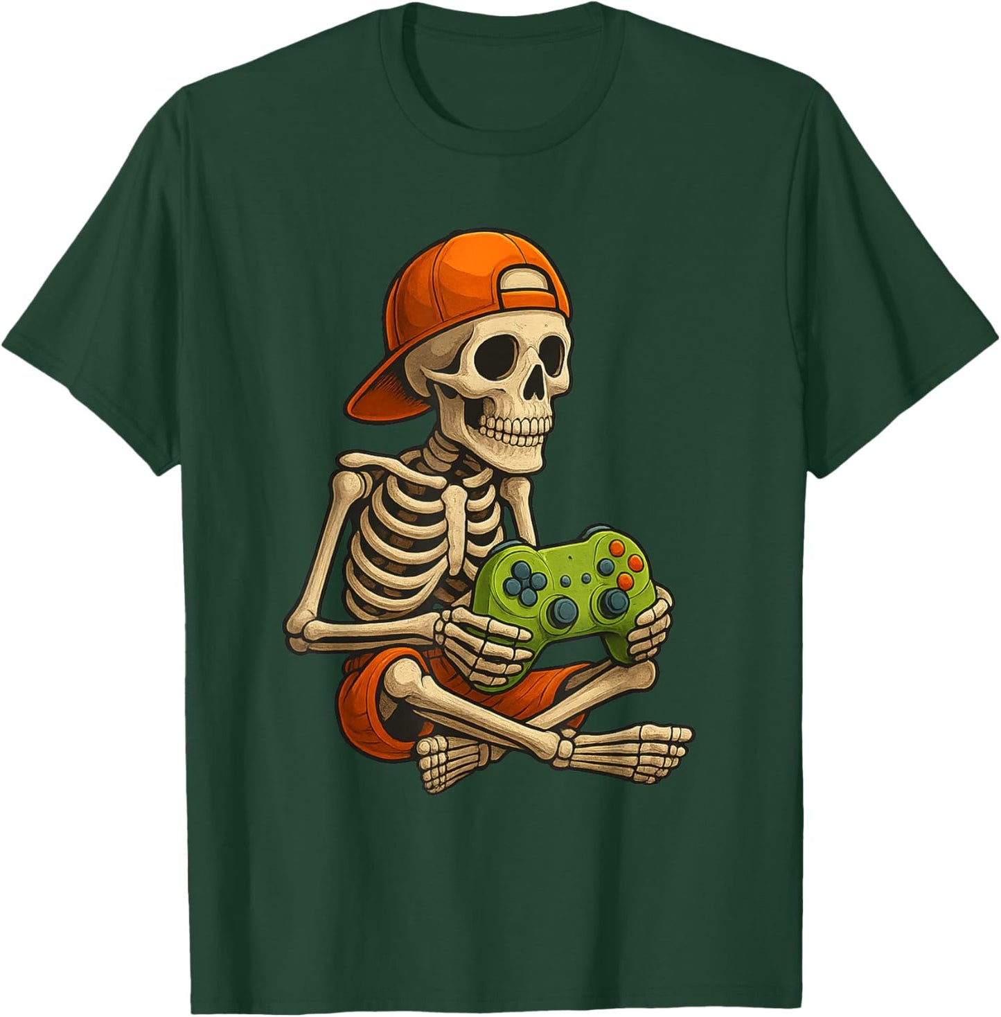 Gamer Halloween – Video Game Skeleton with Controller T-Shirt - T-Shirt | Forest