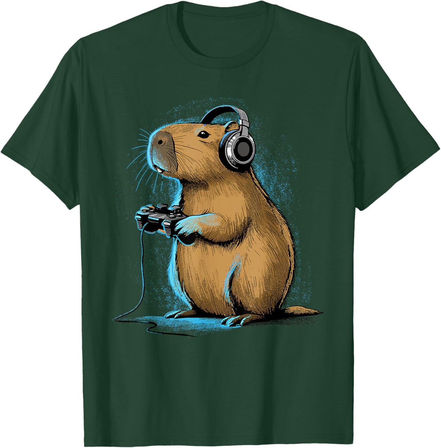 Capybara Shirt Gamer Capybara Video Games Lover Funny Gaming T-Shirt - T-Shirt | Forest