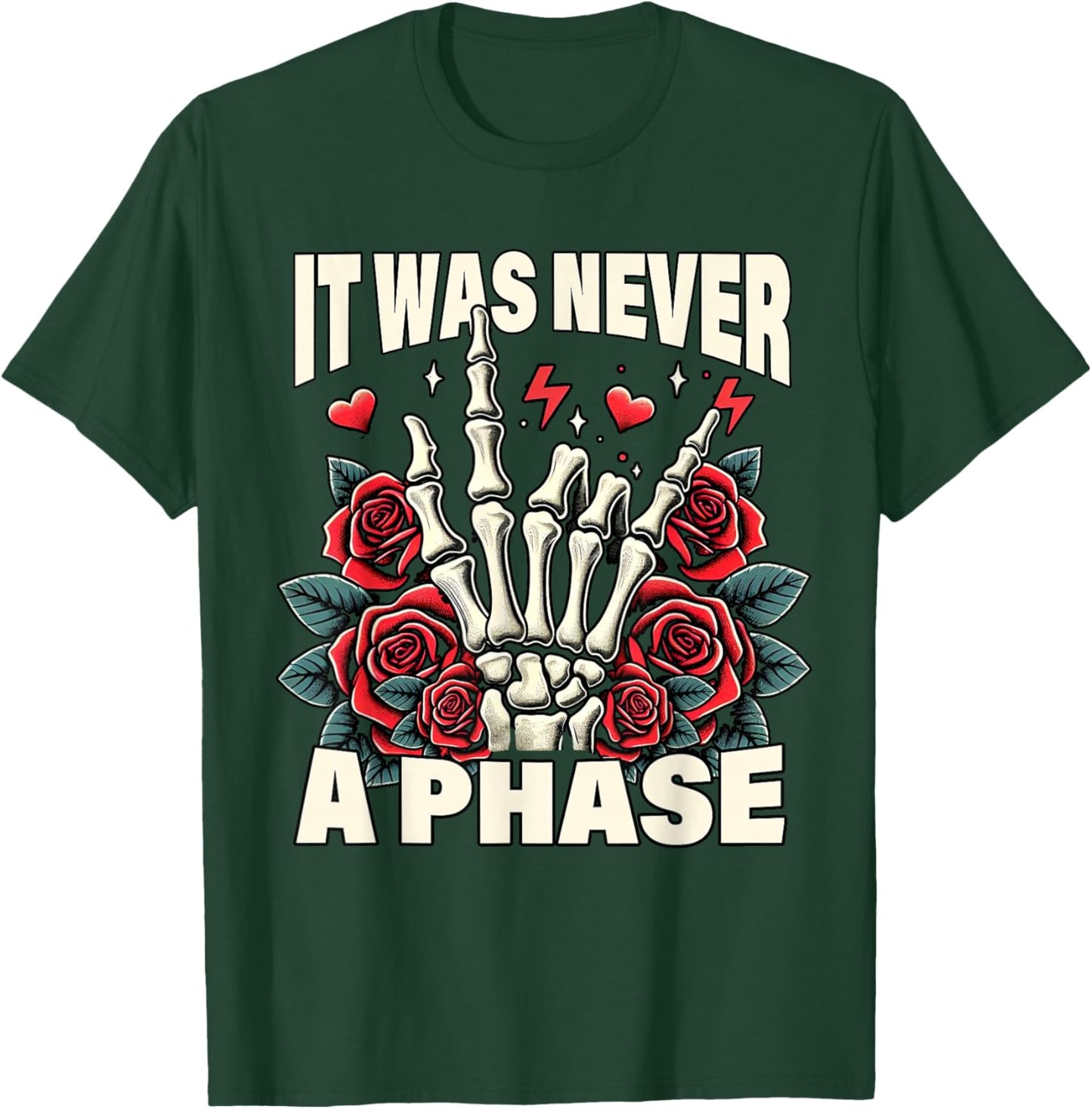 Elder Emo Pop Punk Spirit Music Lover It Was Never A Phase T-Shirt - T-Shirt | Forest