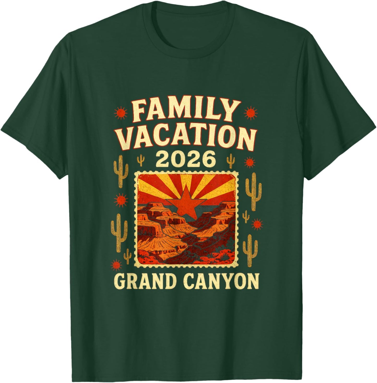 Family Vacation - Grand Canyon 2026 Nostalgia T-Shirt - T-Shirt | Forest