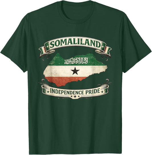 Somaliland Independence Pride Flag Map Design T-Shirt - T-Shirt | Forest