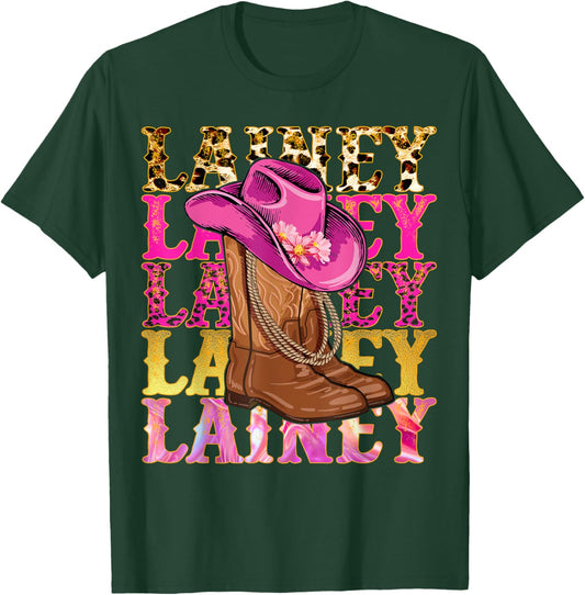 Lainey First Name Personalized Birthday Cowgirl Outfit T-Shirt - T-Shirt | Forest