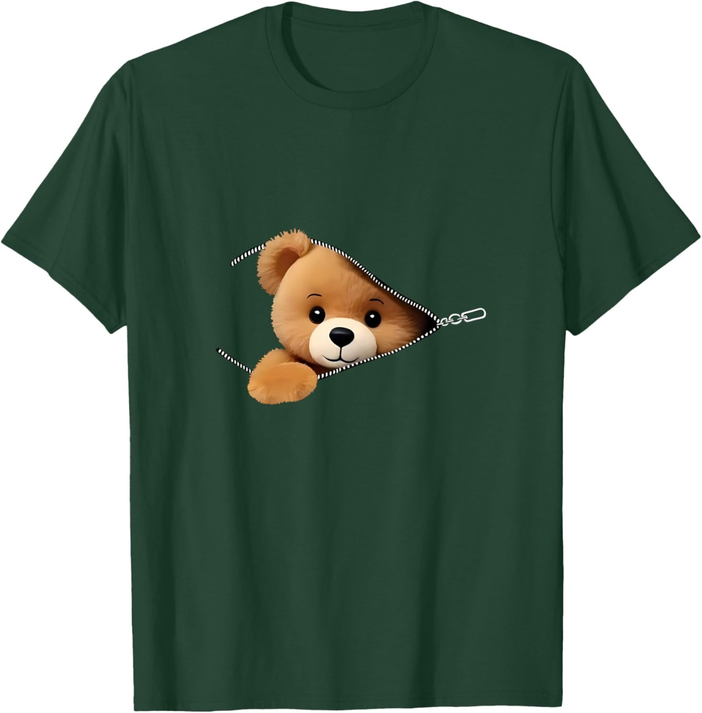 Imprimé Ours Fermeture Éclair Manche Longue T-Shirt - T-Shirt | Forest