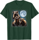 3 Wolverines Howling at the Moon Carcajou Badger Animal T-Shirt - T-Shirt | Forest