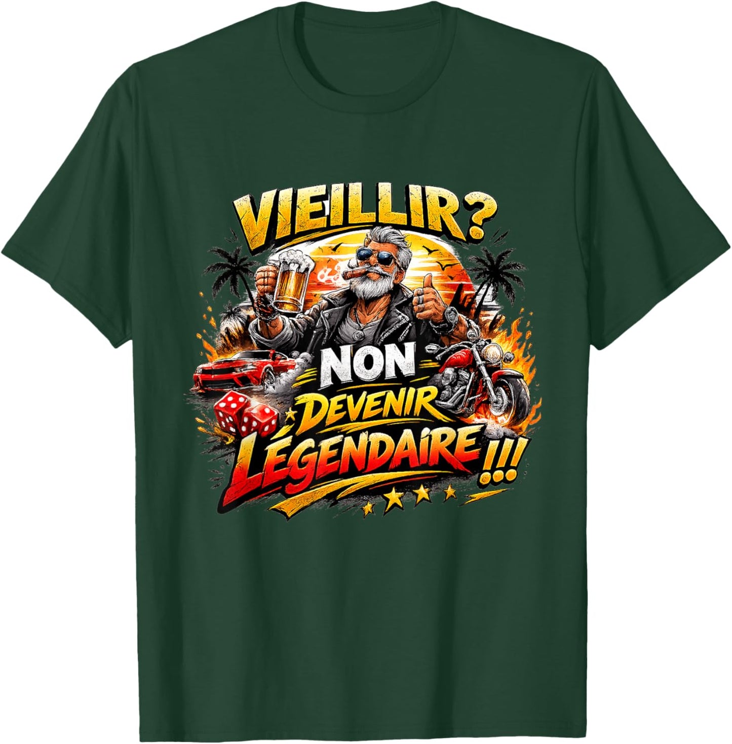 Cadeau Anniversaire Homme Original Humour Devenir Légendaire T-Shirt - T-Shirt | Forest