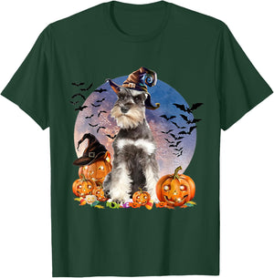 Dog Halloween Schnauzer Jack O Lantern Pumpkin Women T-Shirt - T-Shirt | Forest