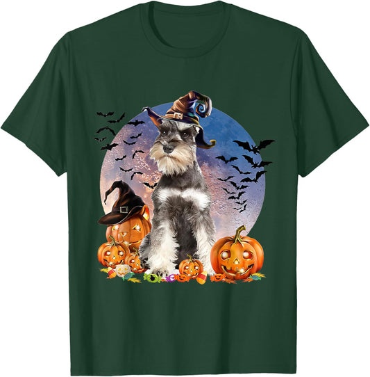 Dog Halloween Schnauzer Jack O Lantern Pumpkin Women T-Shirt - T-Shirt | Forest