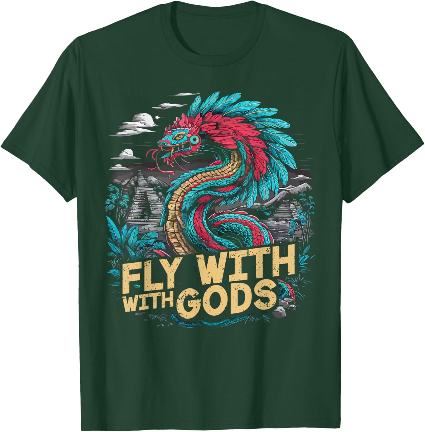 Aztec God Aztec Culture Mayan Indigenous Quetzalcoatl T-Shirt - T-Shirt | Forest