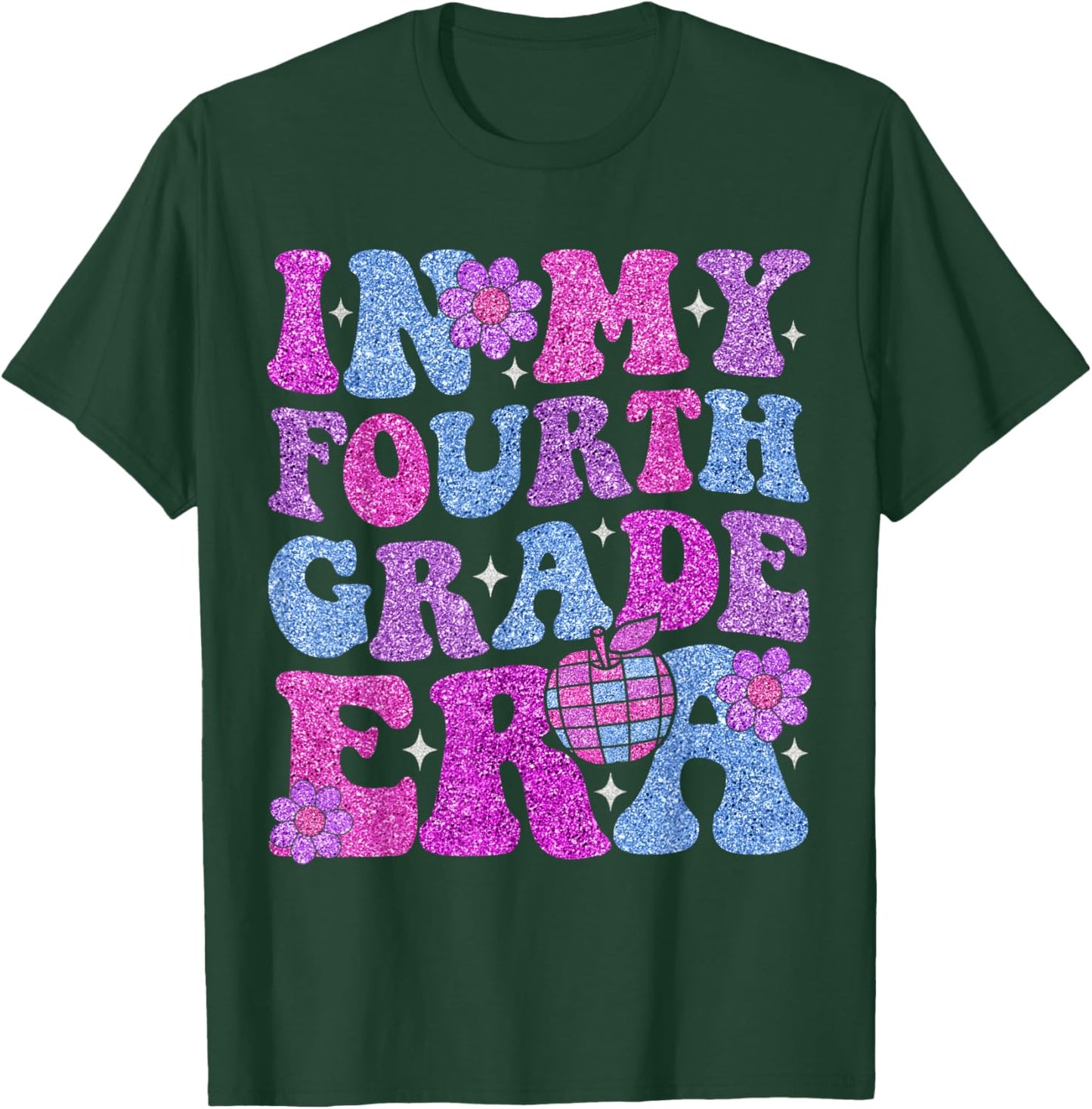 In My Fourth Grade Era Girl Back To School 4th Grade Teacher T-Shirt - T-Shirt | Forest