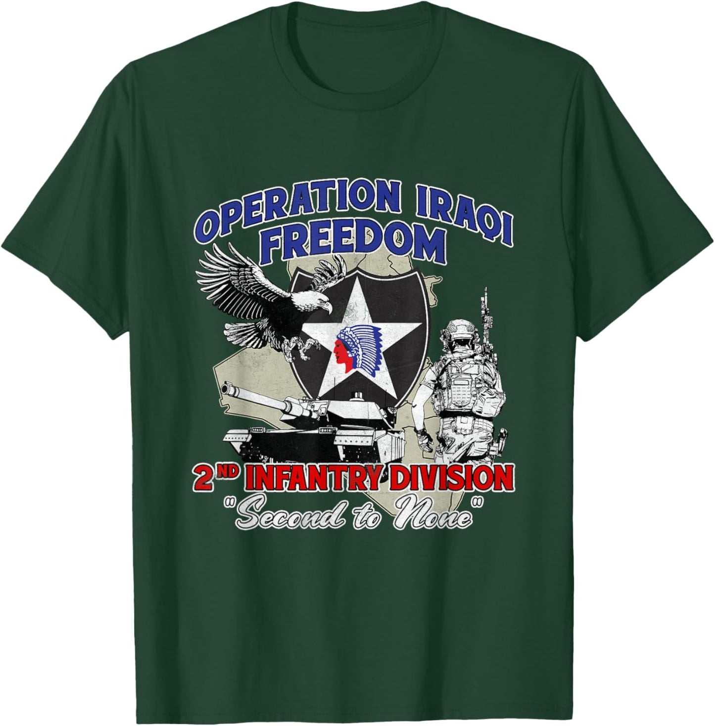 2nd Infantry Division - Operation Iraqi Freedom OIF Veteran T-Shirt - T-Shirt | Forest