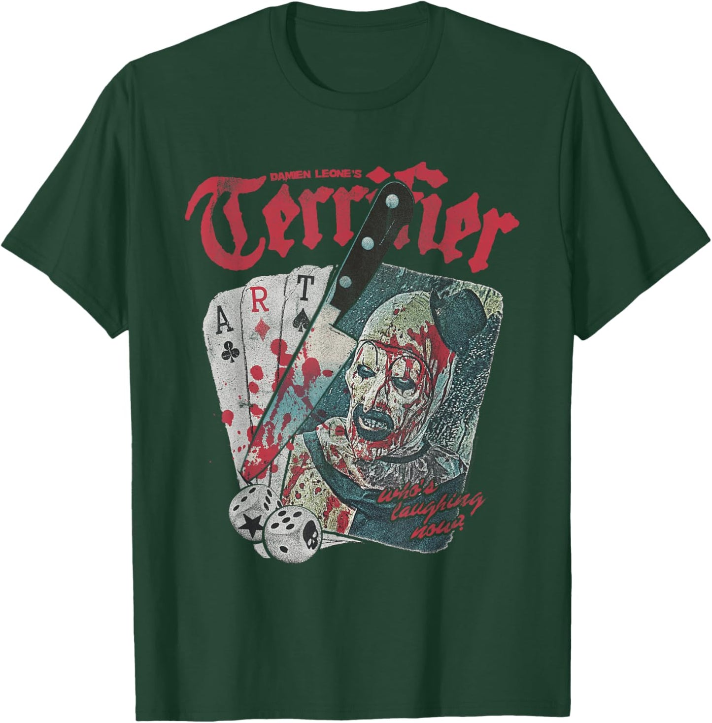 Terrifier Cards and Dice Art The Clown Bloody Knife Horror T-Shirt - T-Shirt | Forest