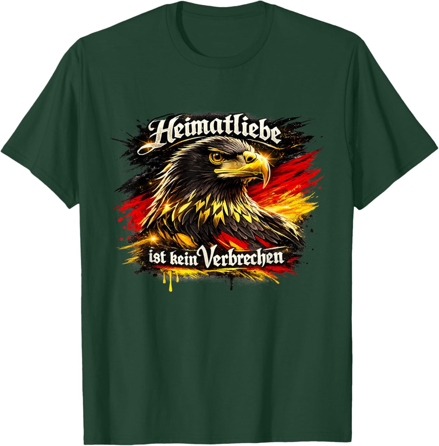 Heimatliebe ist kein Verbrechen - Adler Schwarz Rot Gold T-Shirt - T-Shirt | Forest