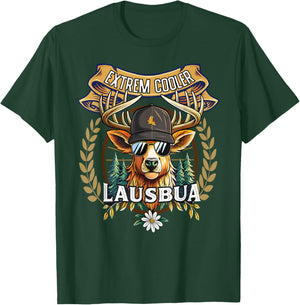 Lausbua Hirsch Lederhose Kinder Trachten Herren Lausbua T-Shirt - T-Shirt | Forest